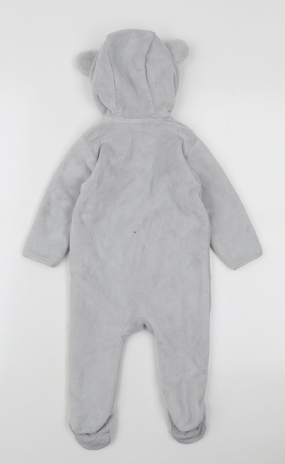 Marks and Spencer Boys Grey Polyester Babygrow One-Piece Size 9-12 Months Zip