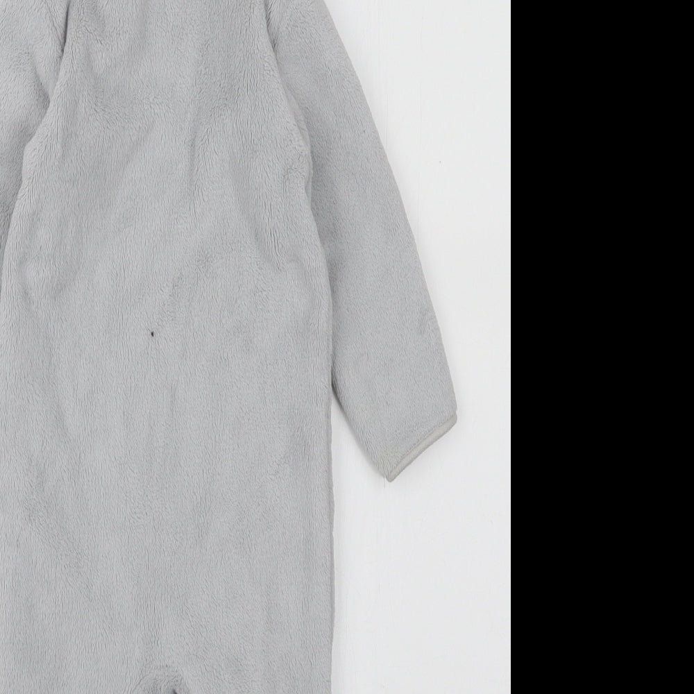 Marks and Spencer Boys Grey Polyester Babygrow One-Piece Size 9-12 Months Zip