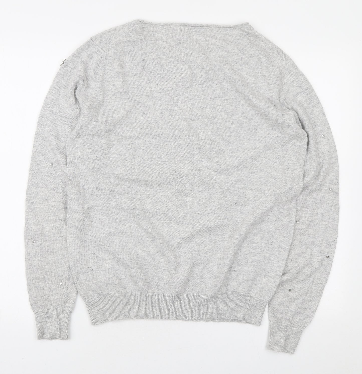 Sweewe Womens Grey Round Neck Viscose Pullover Jumper Size M