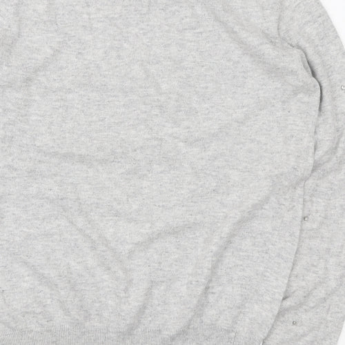 Sweewe Womens Grey Round Neck Viscose Pullover Jumper Size M
