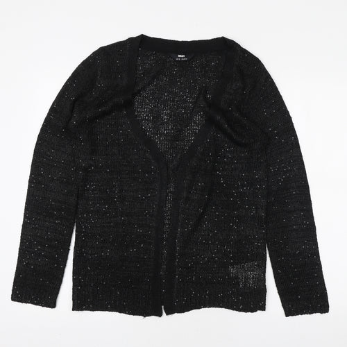 Max Womens Black V-Neck Polyester Cardigan Jumper Size 18