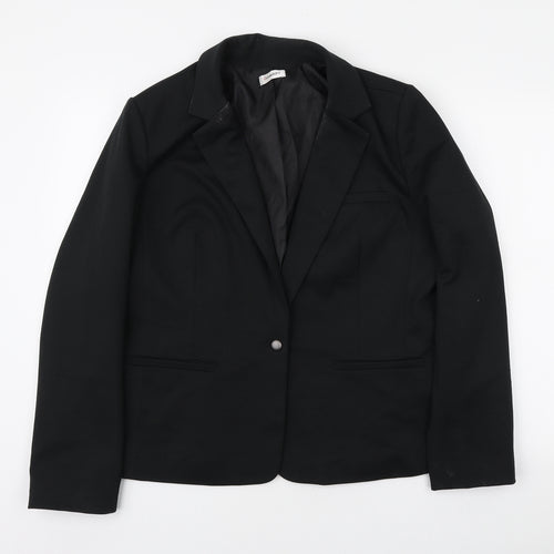Damrat Womens Black Polyester Jacket Blazer Size 18