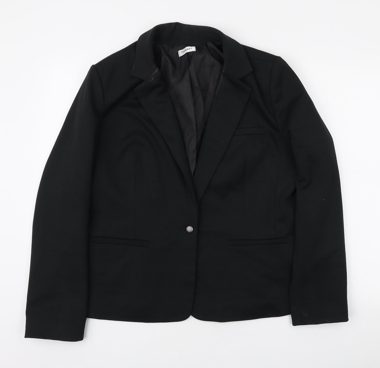 Damrat Womens Black Polyester Jacket Blazer Size 18