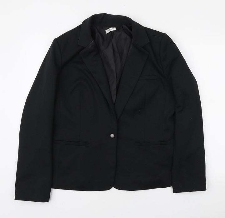 Damrat Womens Black Polyester Jacket Blazer Size 18