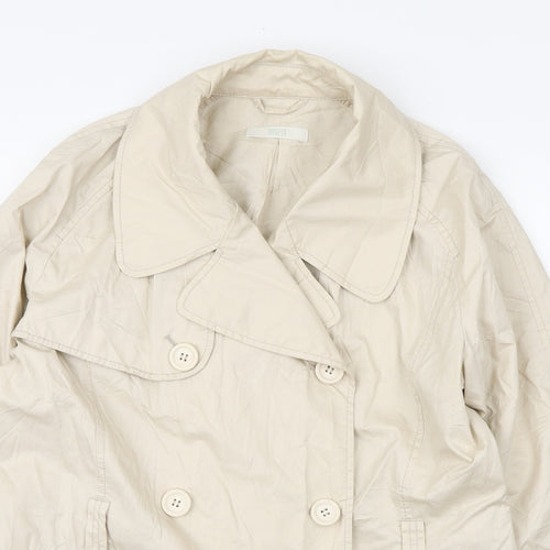 Marks and Spencer Womens Ivory Trench Coat Jacket Size 12 Button
