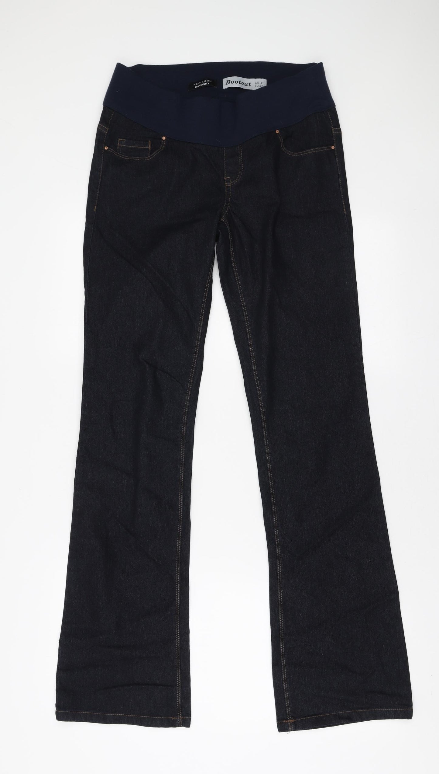 New Look Maternity Womens Blue Cotton Bootcut Jeans Size 8 L32 in Regular