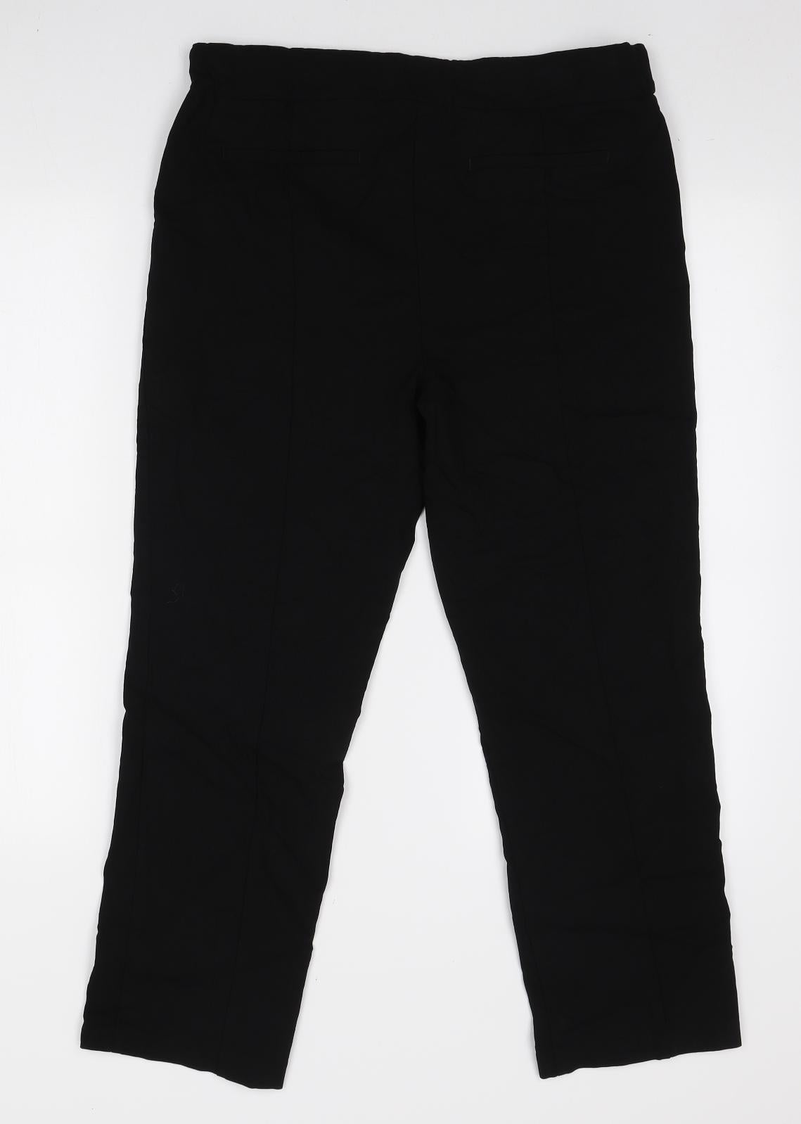 Carolina Belle Womens Black Viscose Cropped Trousers Size 32 in L25 in Regular