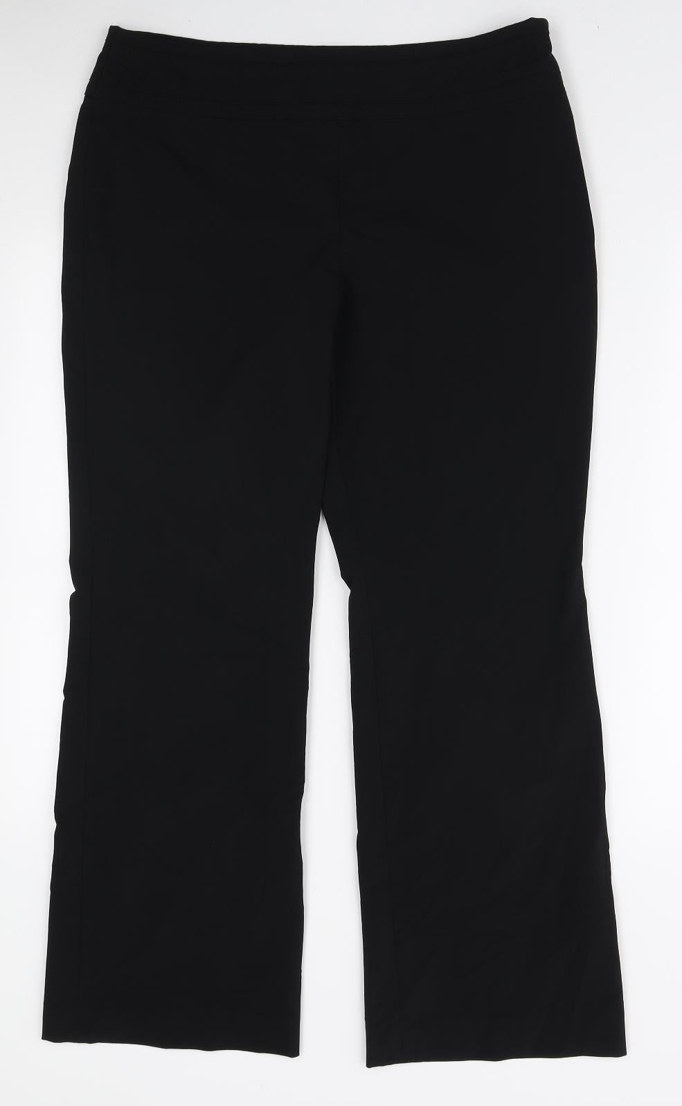 HUGO BOSS Womens Black Polyester Trousers Size 34 in L27 in Regular Zip