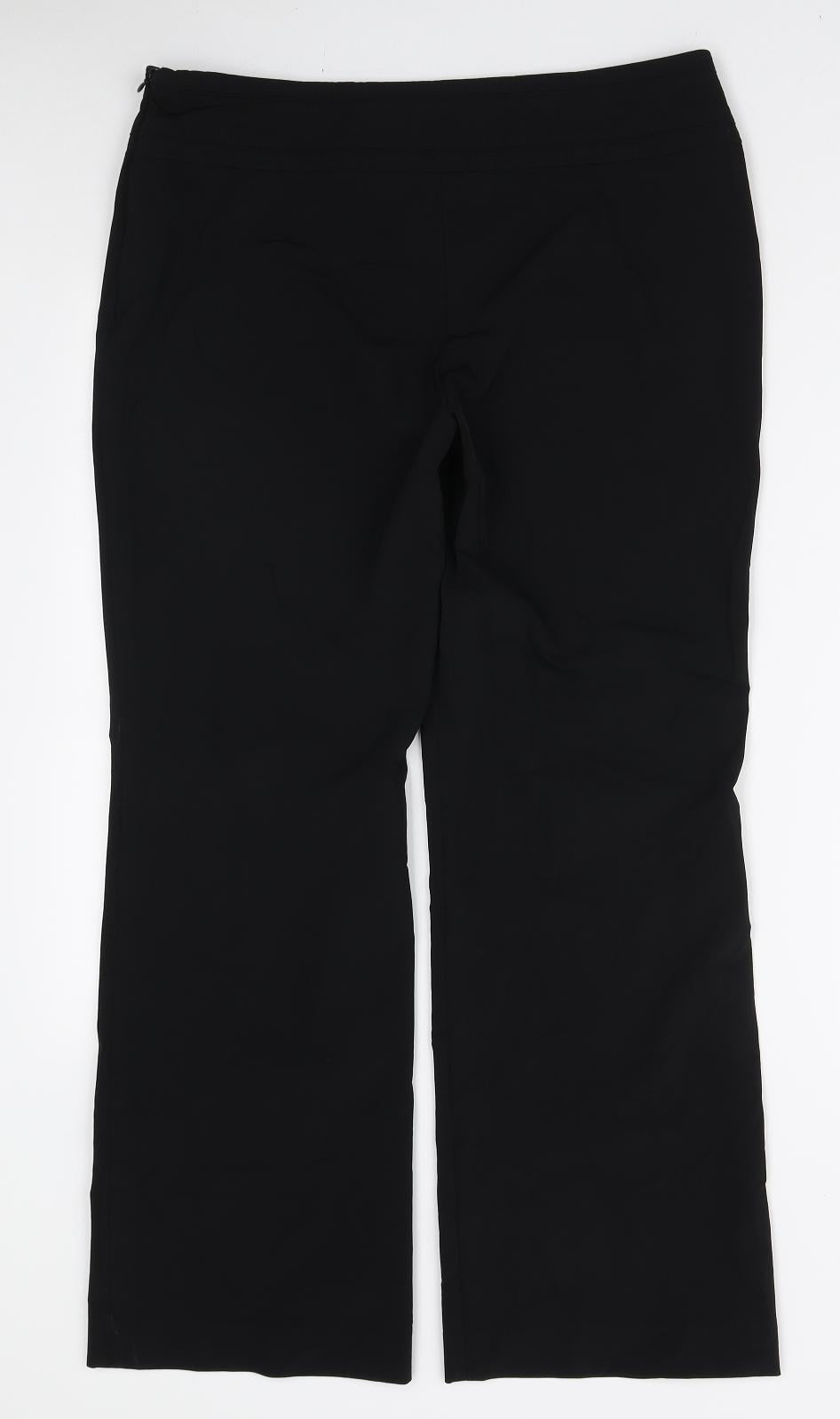 HUGO BOSS Womens Black Polyester Trousers Size 34 in L27 in Regular Zip