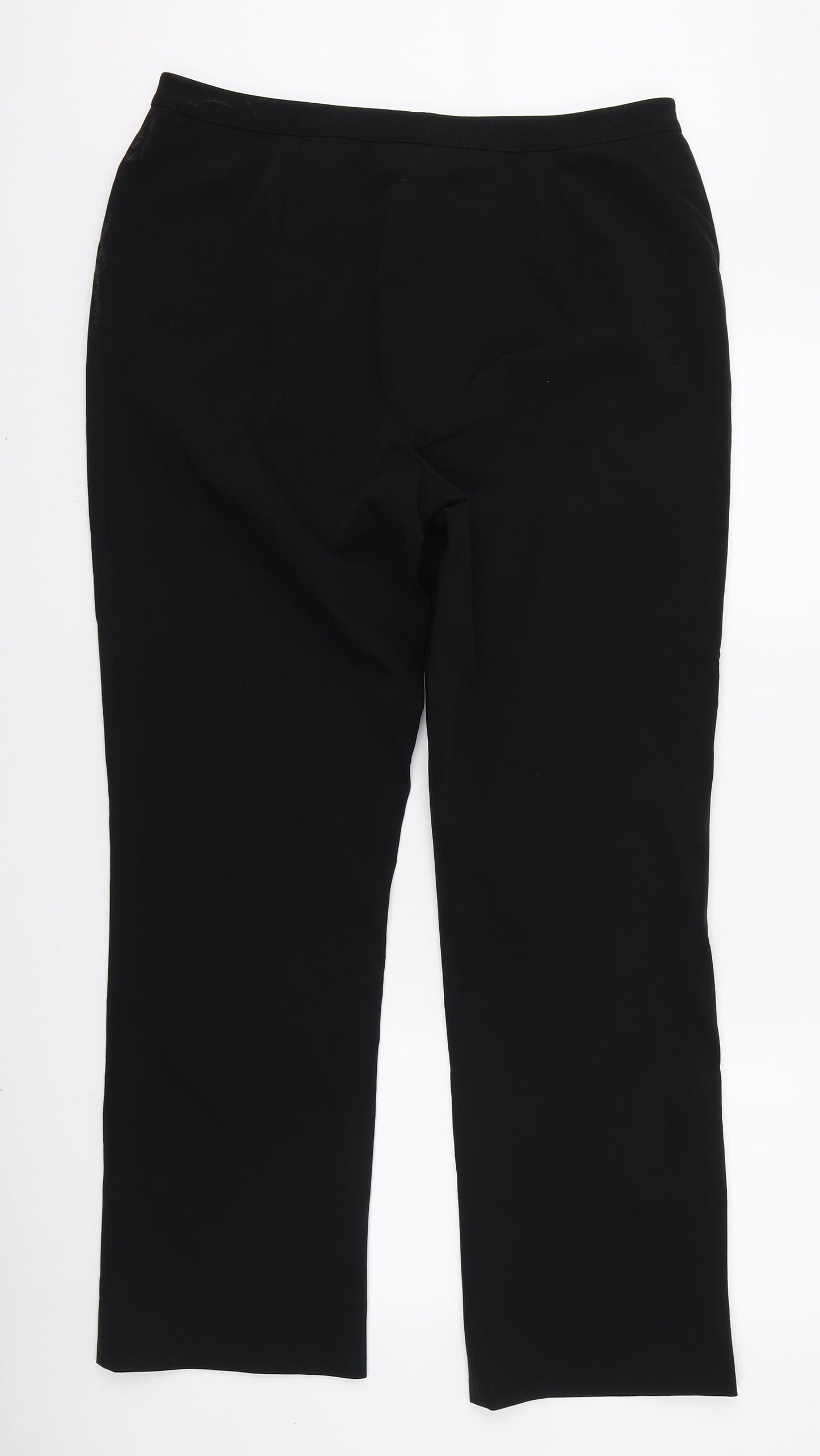 Marks and Spencer Womens Black Polyamide Trousers Size 18 L30 in Regular Zip