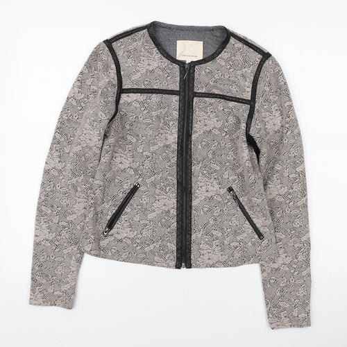 Rebecca Taylor Womens Grey Floral Jacket Size S Zip