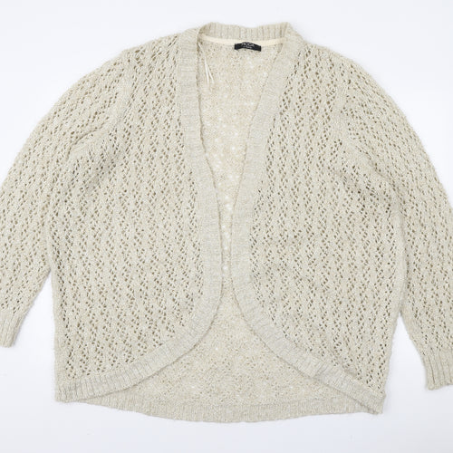George Womens Ivory V-Neck Acrylic Cardigan Jumper Size 22