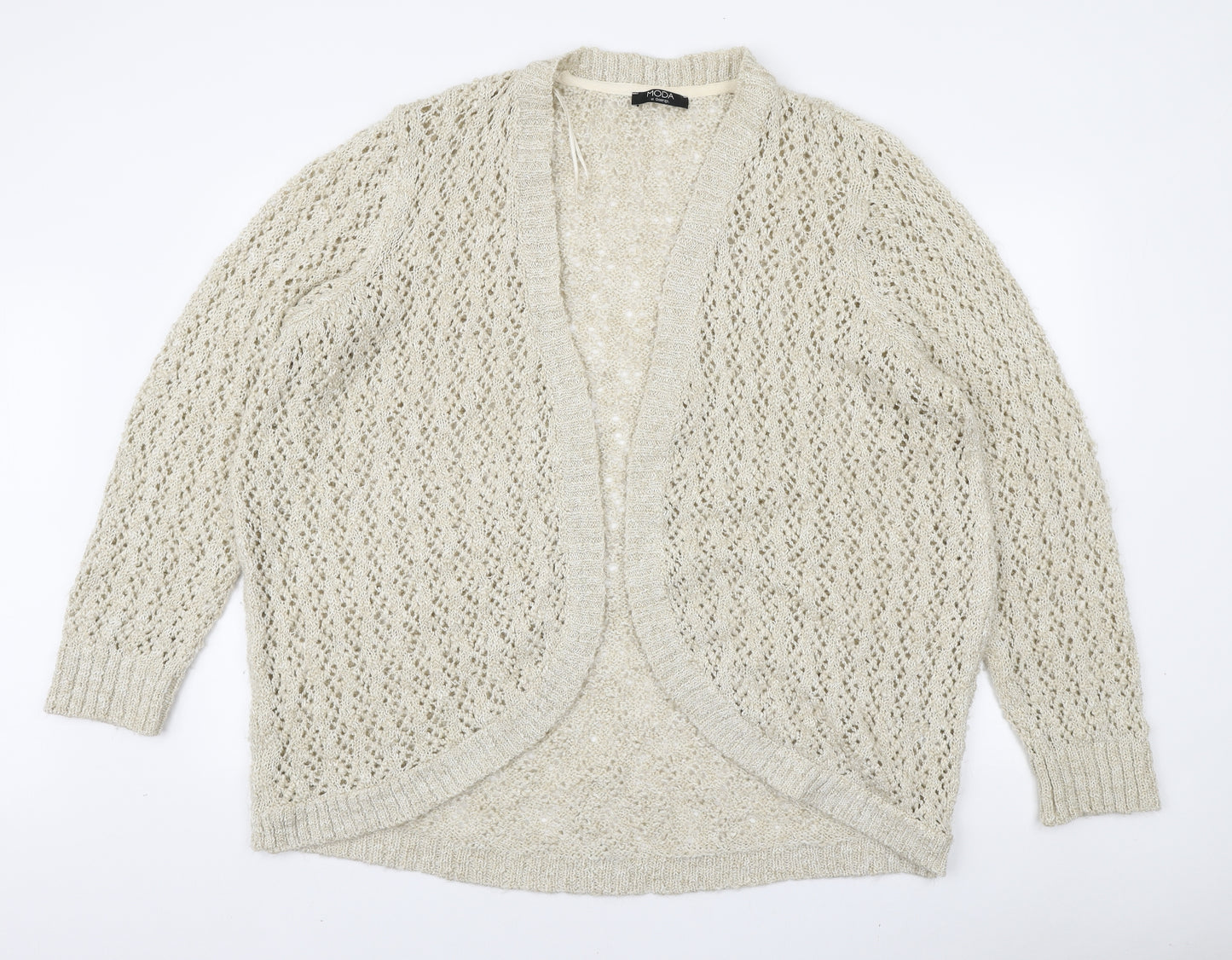 George Womens Ivory V-Neck Acrylic Cardigan Jumper Size 22