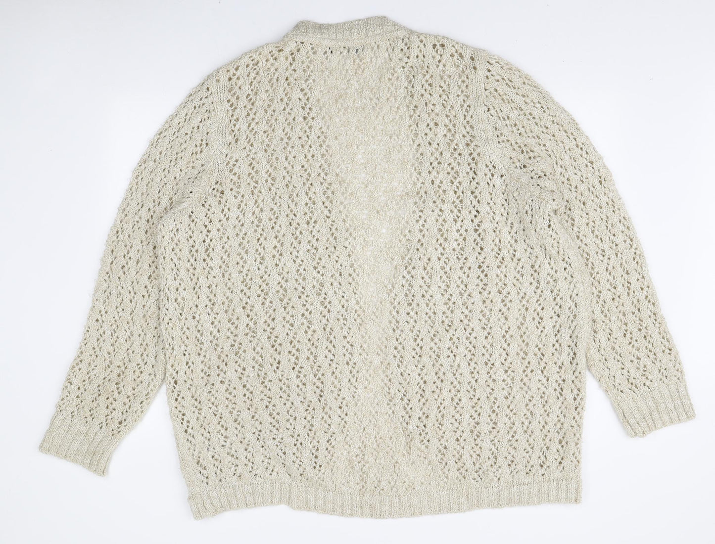 George Womens Ivory V-Neck Acrylic Cardigan Jumper Size 22