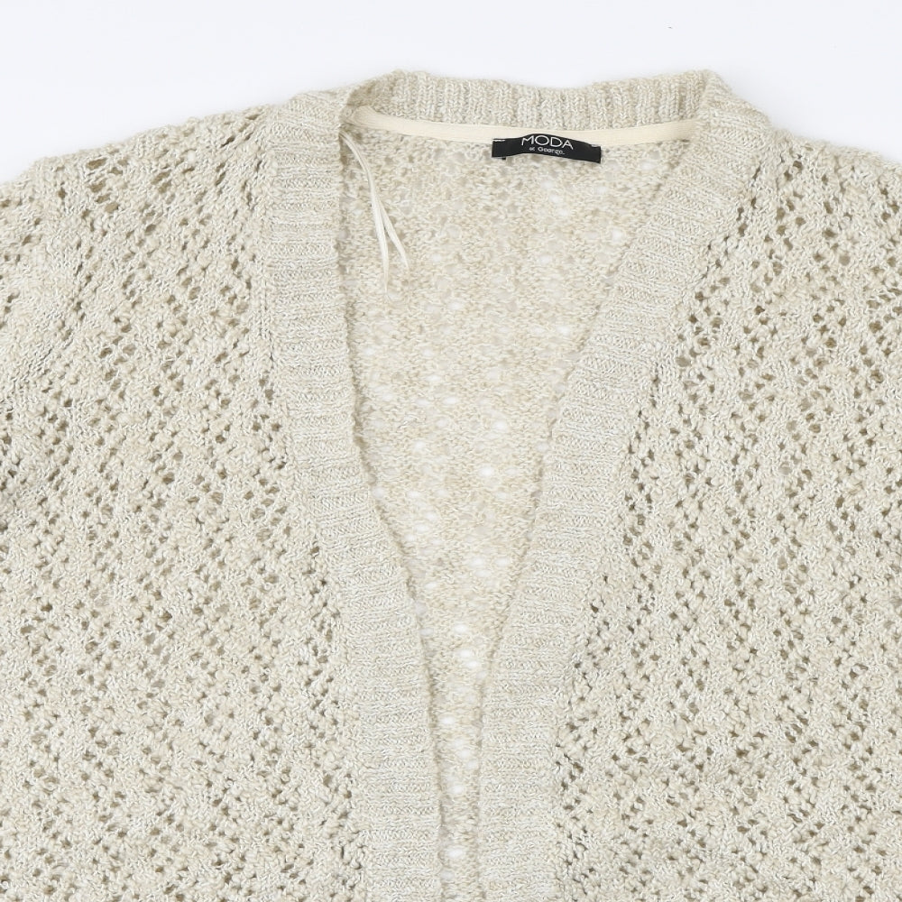 George Womens Ivory V-Neck Acrylic Cardigan Jumper Size 22