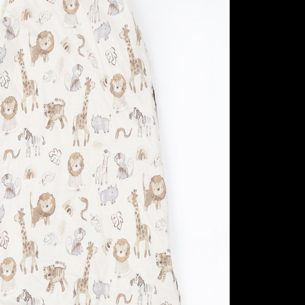 George Boys Ivory Geometric Cotton Babygrow One-Piece Size 6-9 Months Zip - Baby sleeping bags