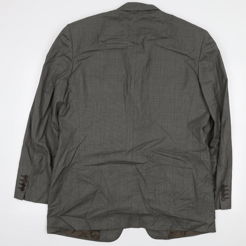 Canali Mens Brown Check Wool Jacket Suit Jacket Size XL