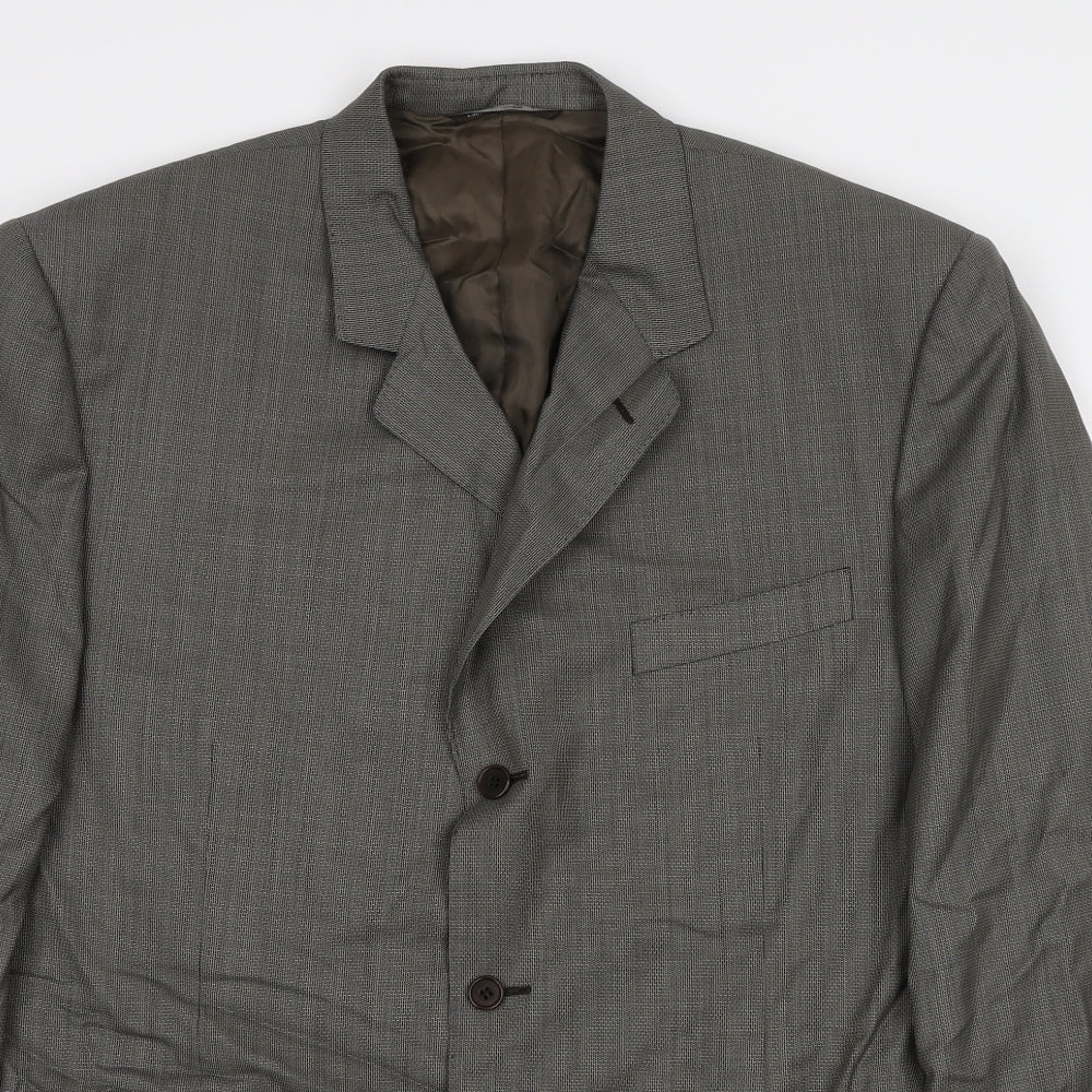 Canali Mens Brown Check Wool Jacket Suit Jacket Size XL