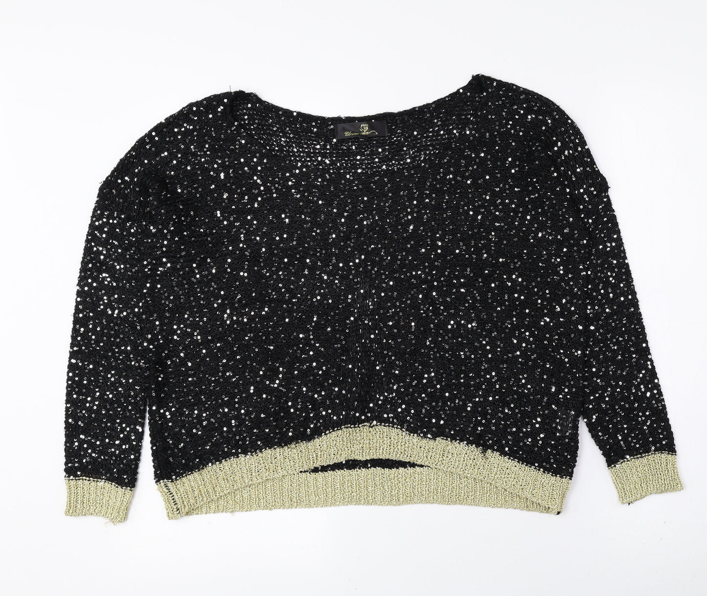 Urmoda Womens Multicoloured Boat Neck Polyester Pullover Jumper Size M