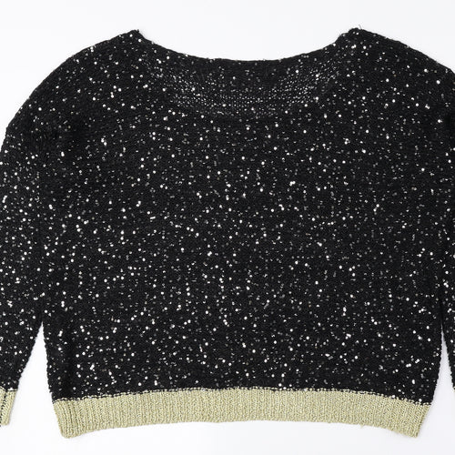 Urmoda Womens Multicoloured Boat Neck Polyester Pullover Jumper Size M