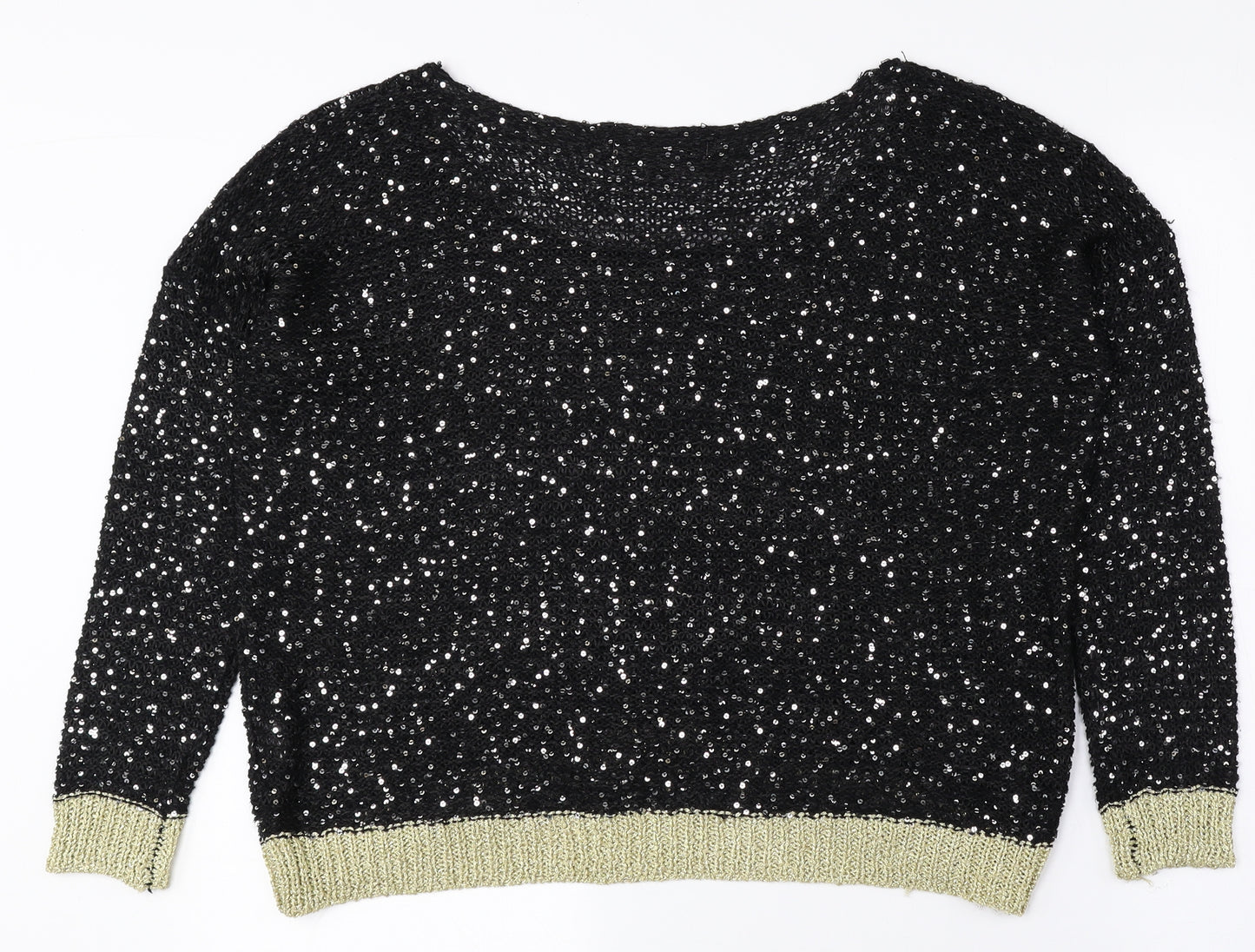 Urmoda Womens Multicoloured Boat Neck Polyester Pullover Jumper Size M