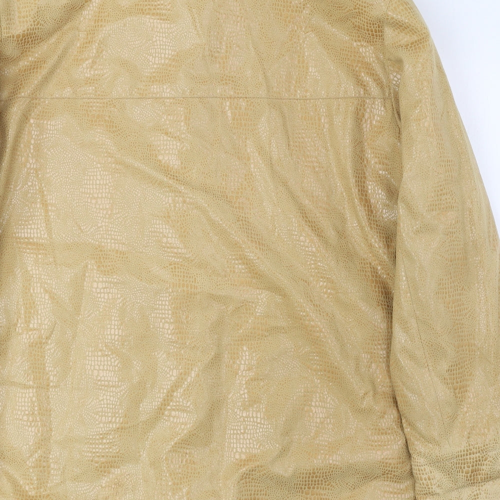 Gerry Weber Womens Gold Animal Print Overcoat Coat Size 14 Button