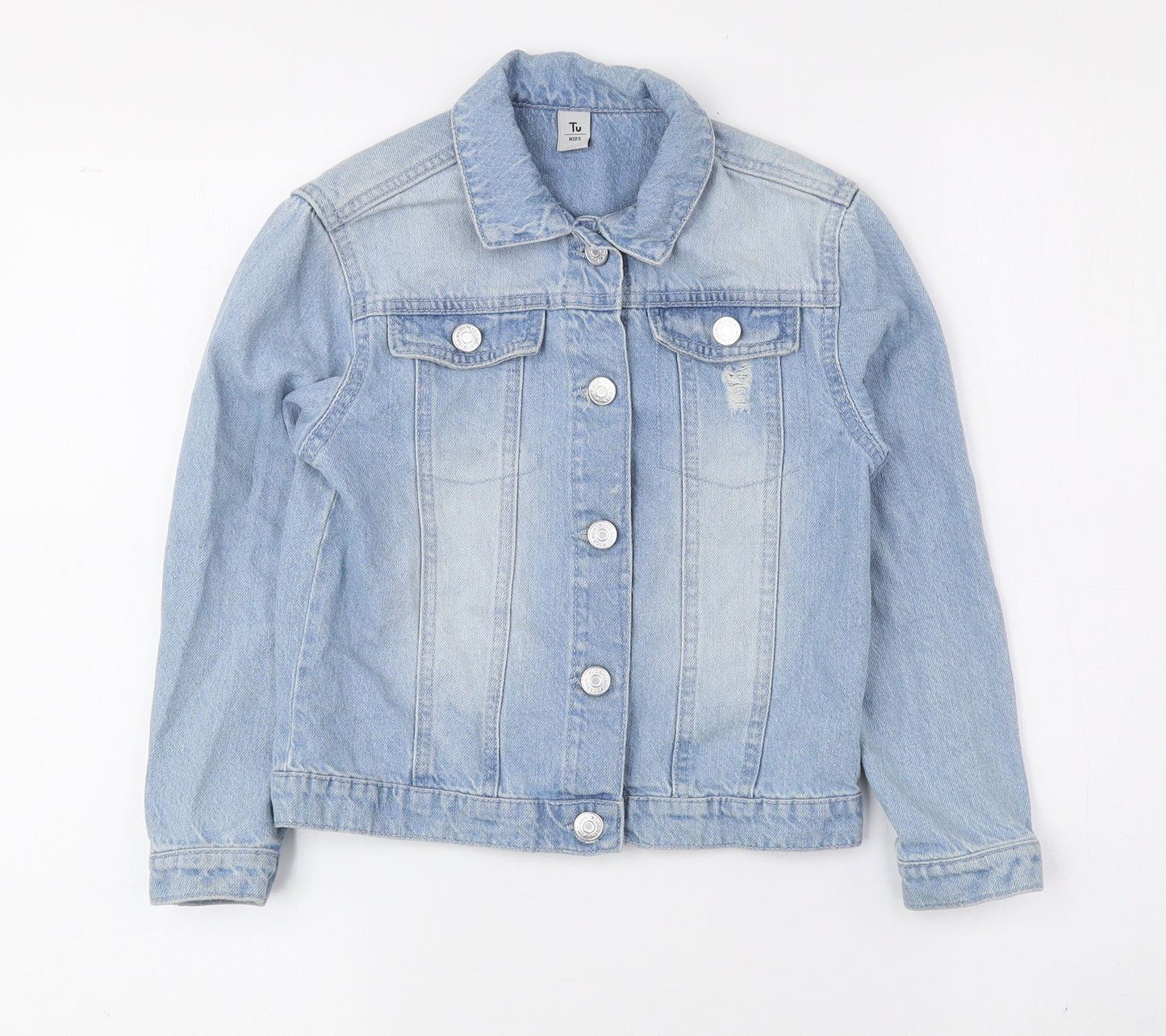TU Girls Blue Jacket Size 7-8 Years Button