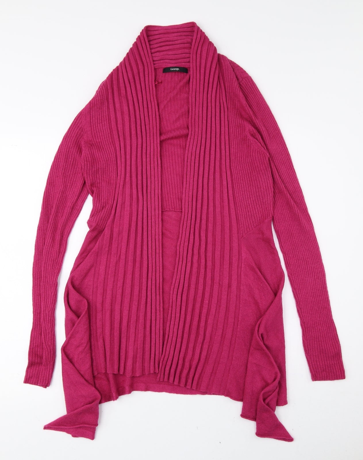 George Womens Pink V-Neck Nylon Cardigan Jumper Size 10