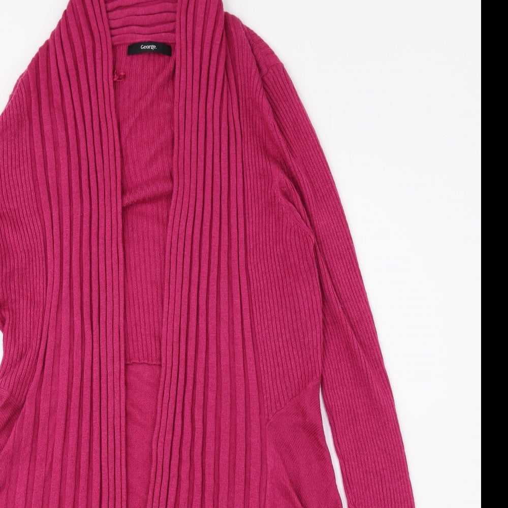 George Womens Pink V-Neck Nylon Cardigan Jumper Size 10