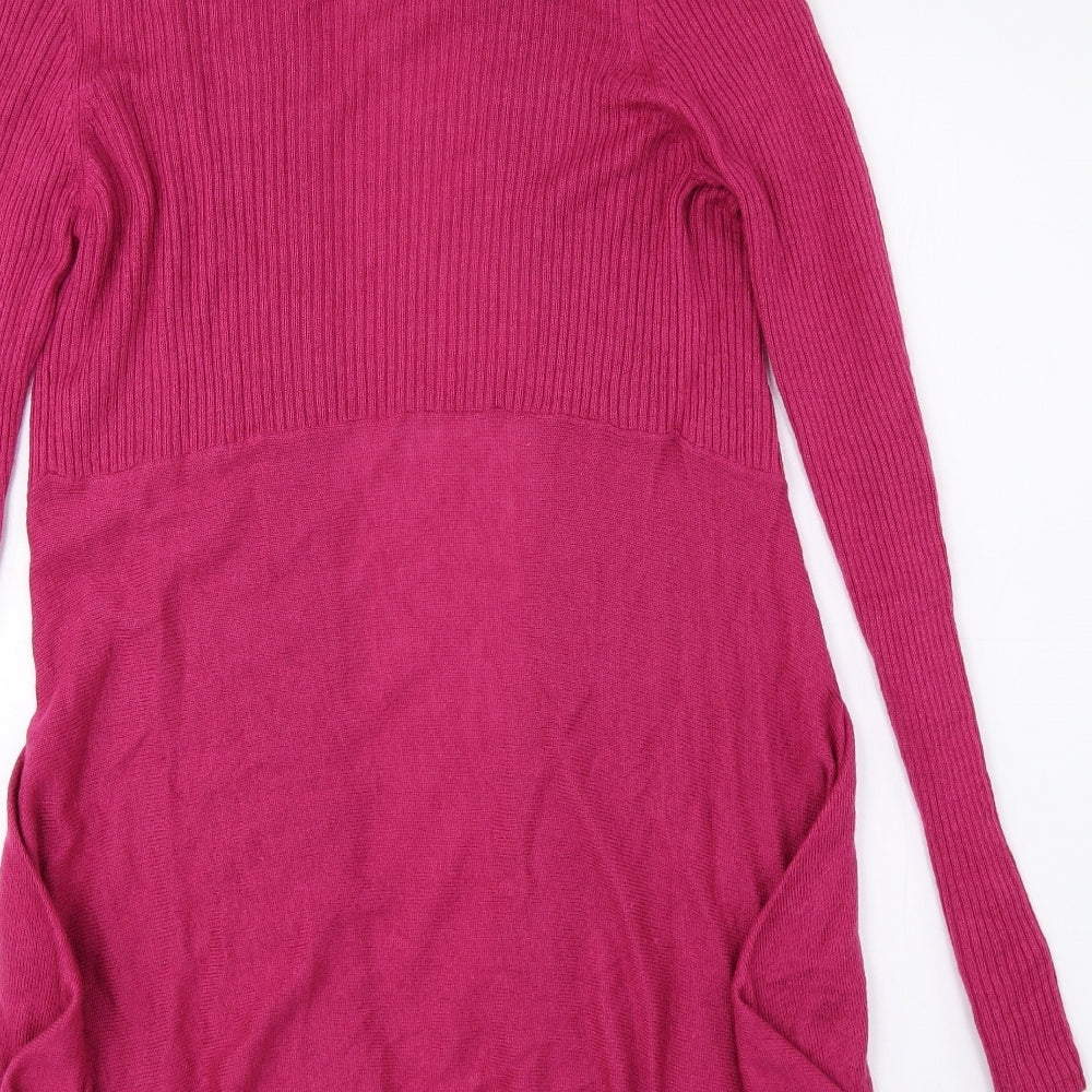 George Womens Pink V-Neck Nylon Cardigan Jumper Size 10