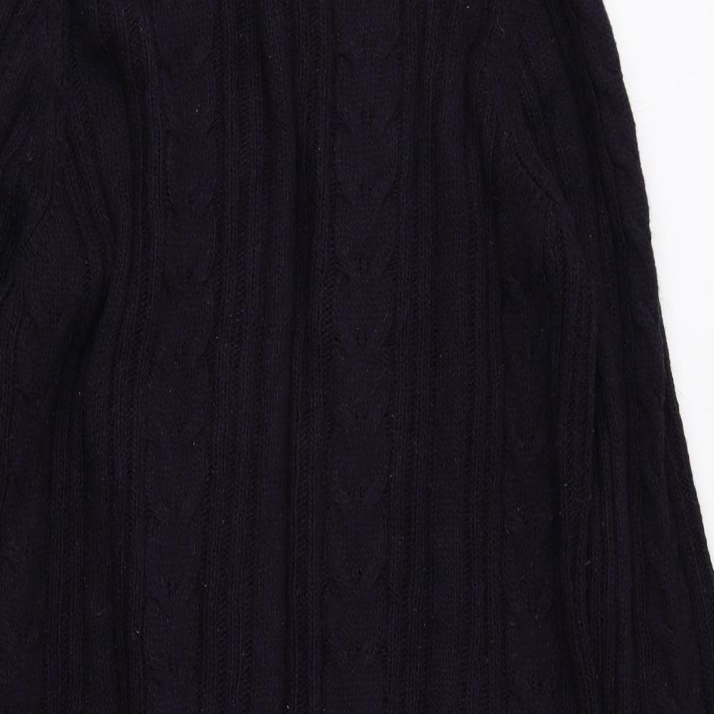 Per Una Womens Blue Roll Neck Polyester Cardigan Jumper Size L