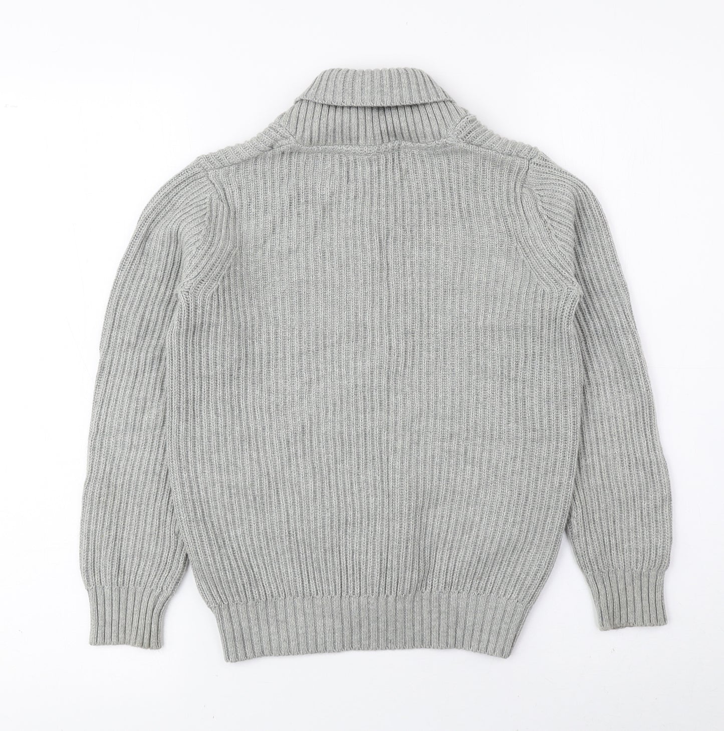 Lyle & Scott Boys Grey Collared 100% Cotton Cardigan Jumper Size 7-8 Years Button