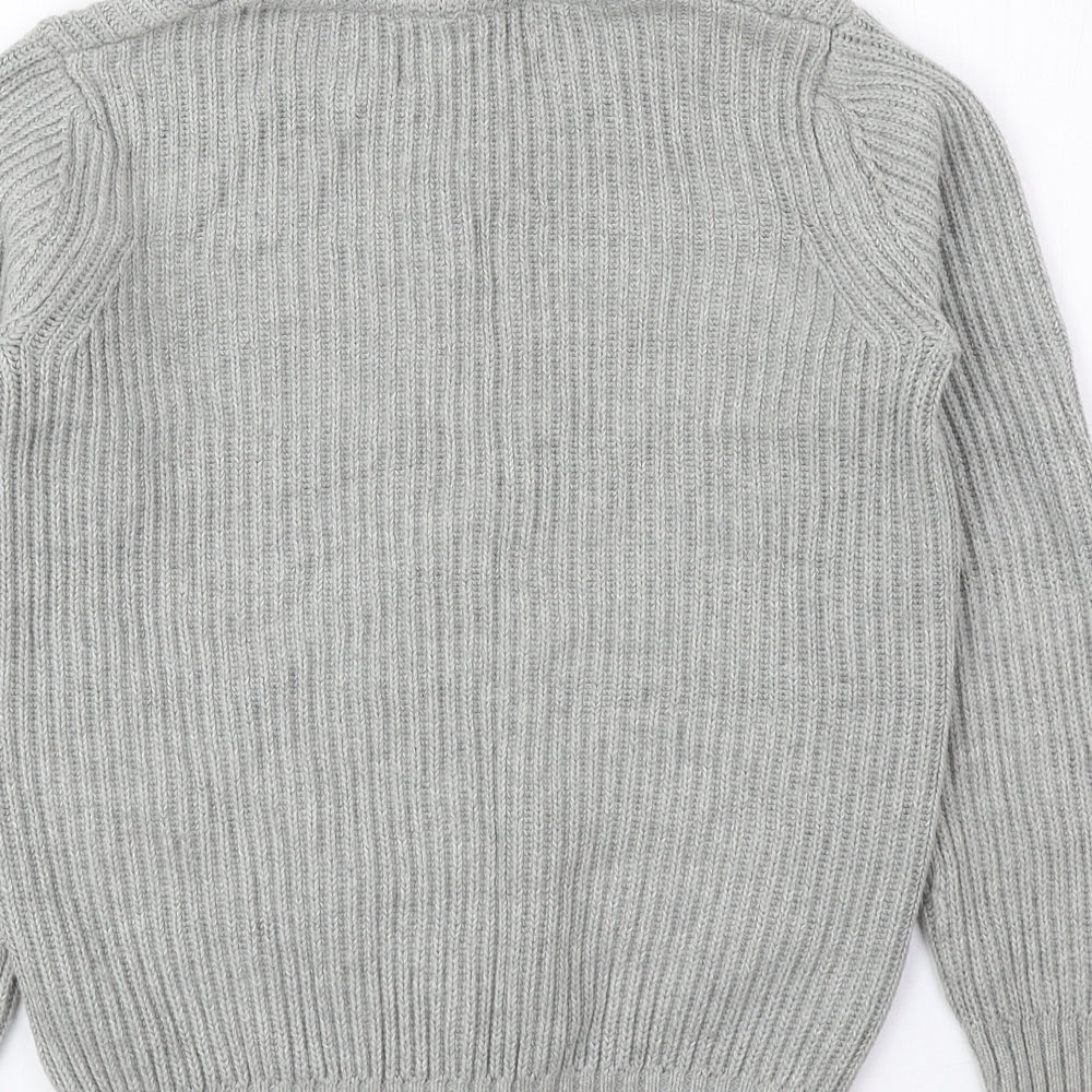 Lyle & Scott Boys Grey Collared 100% Cotton Cardigan Jumper Size 7-8 Years Button