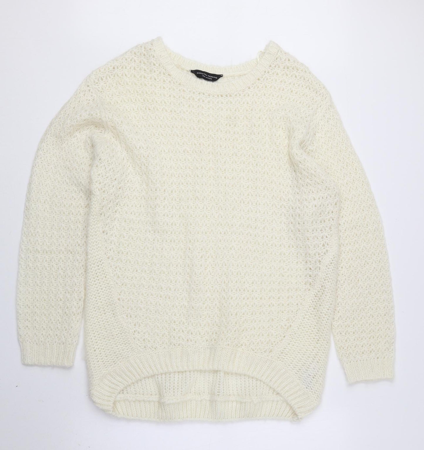 Dorothy Perkins Womens Ivory Boat Neck Acrylic Pullover Jumper Size 16