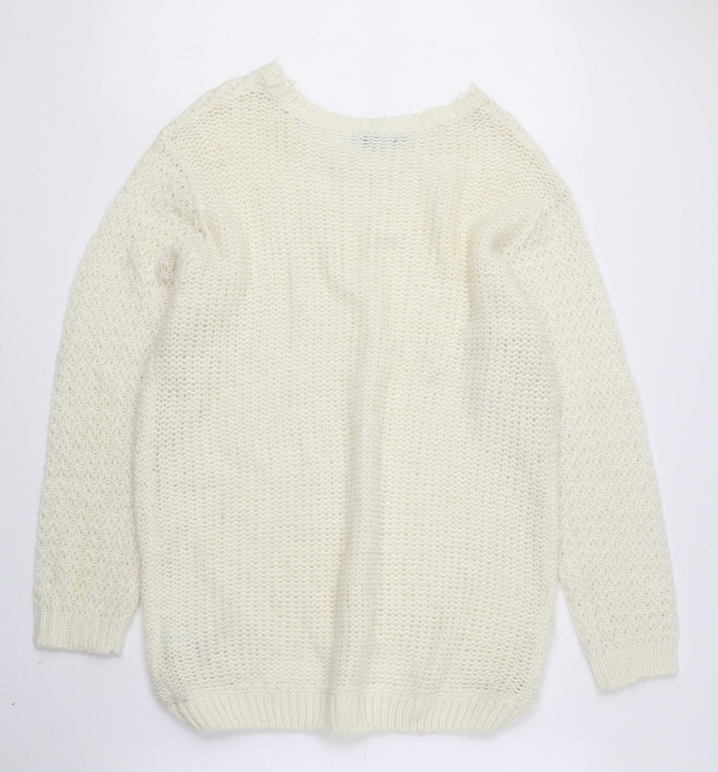 Dorothy Perkins Womens Ivory Boat Neck Acrylic Pullover Jumper Size 16
