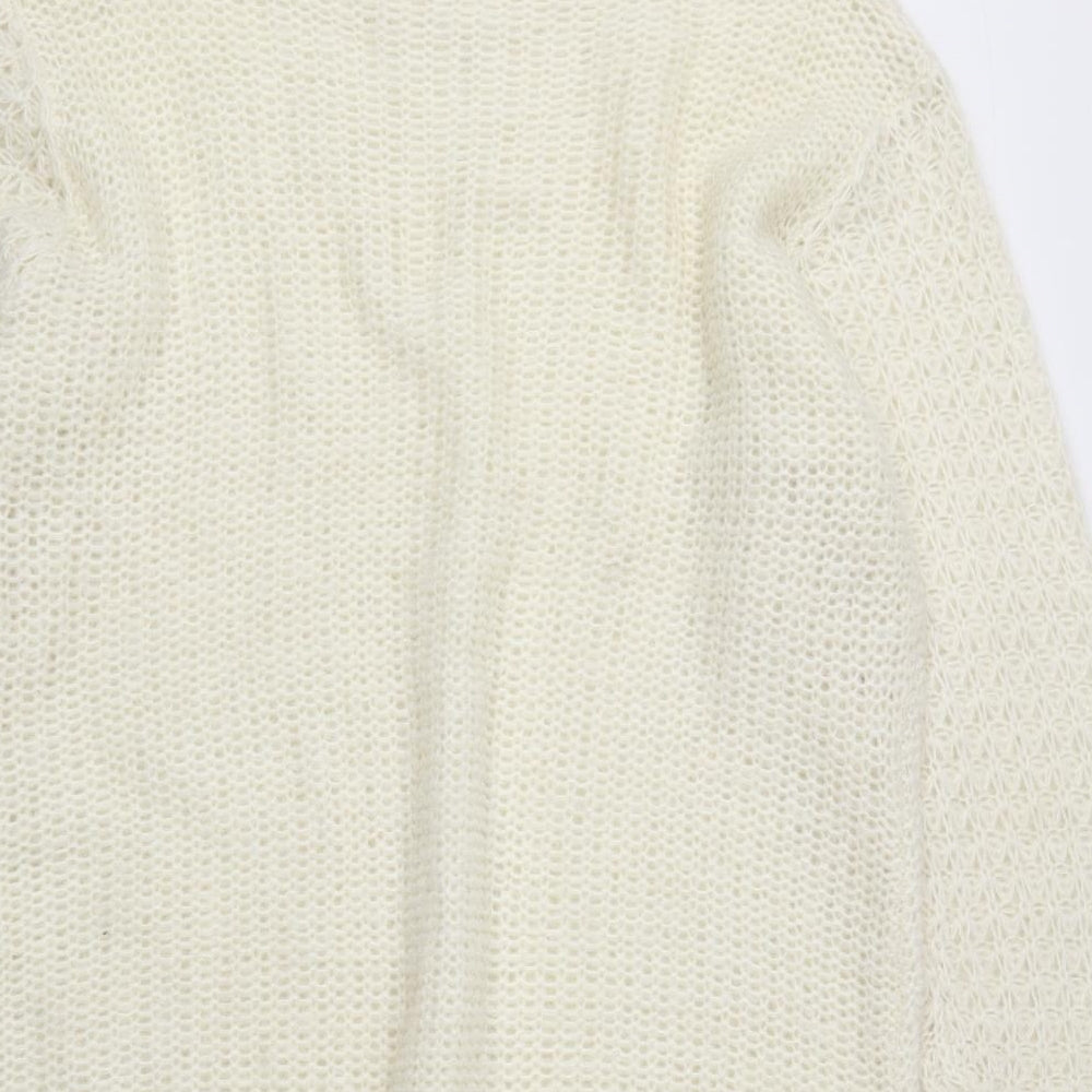 Dorothy Perkins Womens Ivory Boat Neck Acrylic Pullover Jumper Size 16