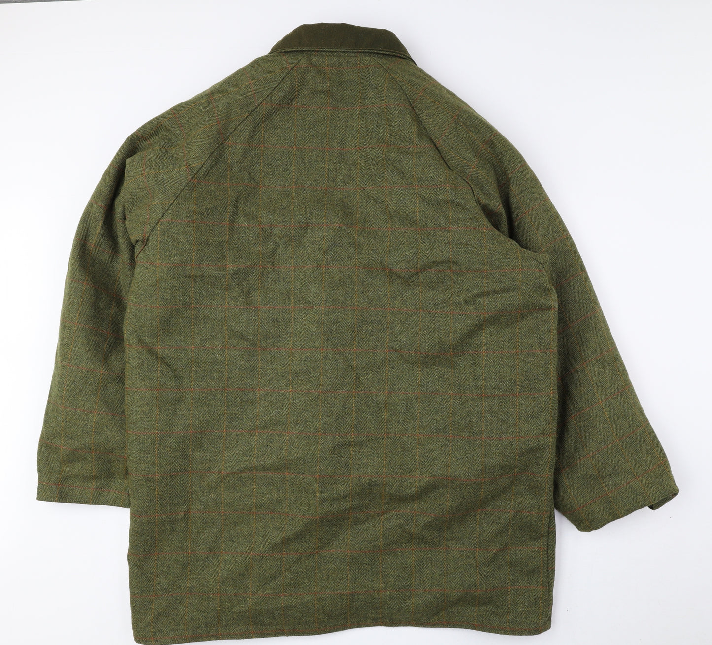 Bronte Mens Green Plaid Overcoat Coat Size XL Snap