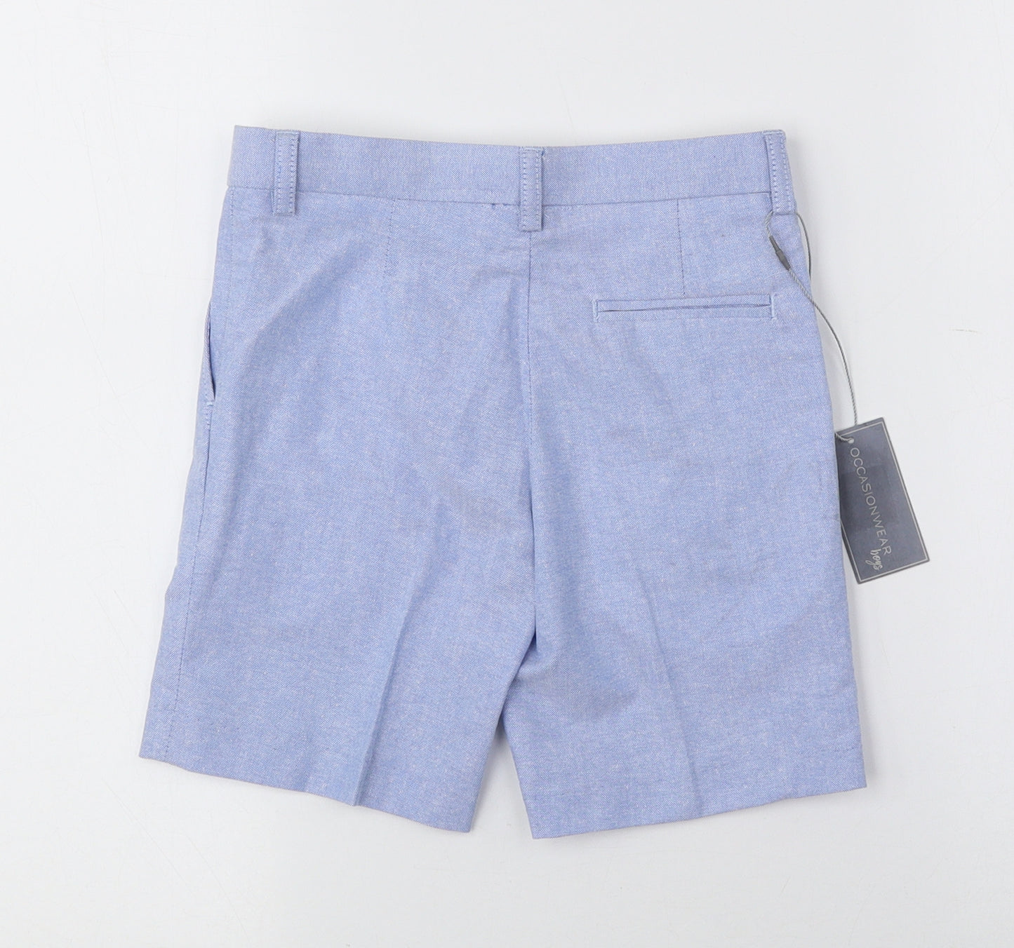 Matalan Boys Blue Cotton Chino Shorts Size 5 Years Regular Zip