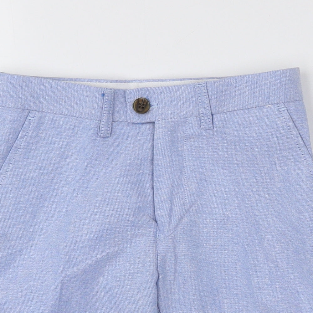 Matalan Boys Blue Cotton Chino Shorts Size 5 Years Regular Zip