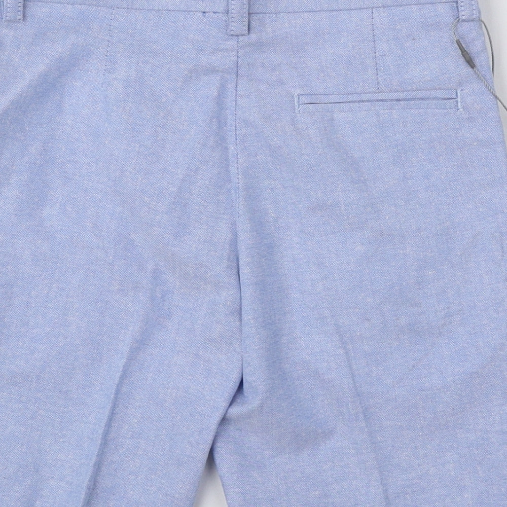 Matalan Boys Blue Cotton Chino Shorts Size 5 Years Regular Zip
