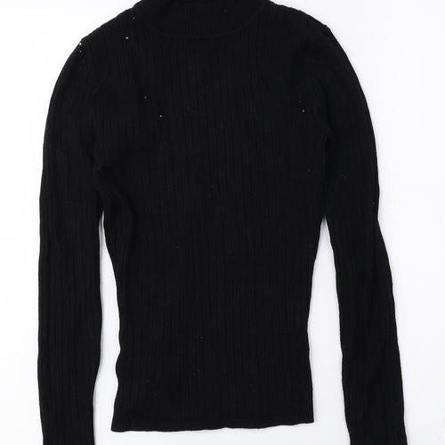 Primark Womens Black High Neck Viscose Pullover Jumper Size S