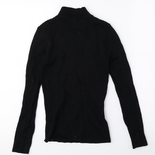 Primark Womens Black High Neck Viscose Pullover Jumper Size S