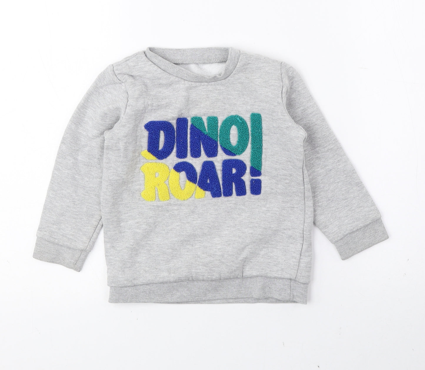 Matalan Baby Multicoloured Cotton Pullover Jumper Size 12-18 Months Snap - Dino Roar