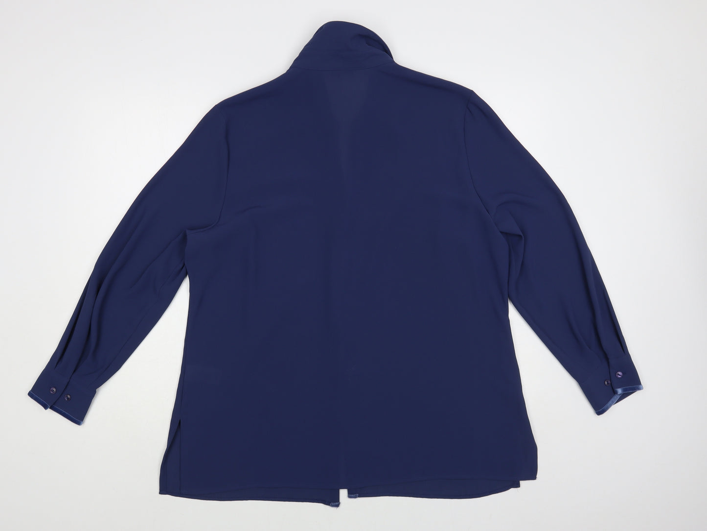 Marks and Spencer Womens Blue Polyester Basic Button-Up Size 16 Collared