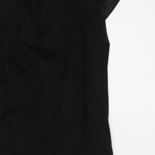 NEXT Womens Black Polyester Pencil Dress Size 8 Boat Neck Zip