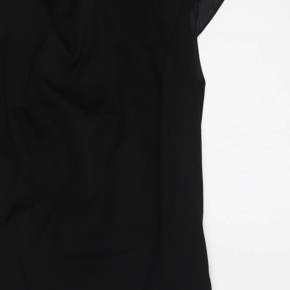 NEXT Womens Black Polyester Pencil Dress Size 8 Boat Neck Zip