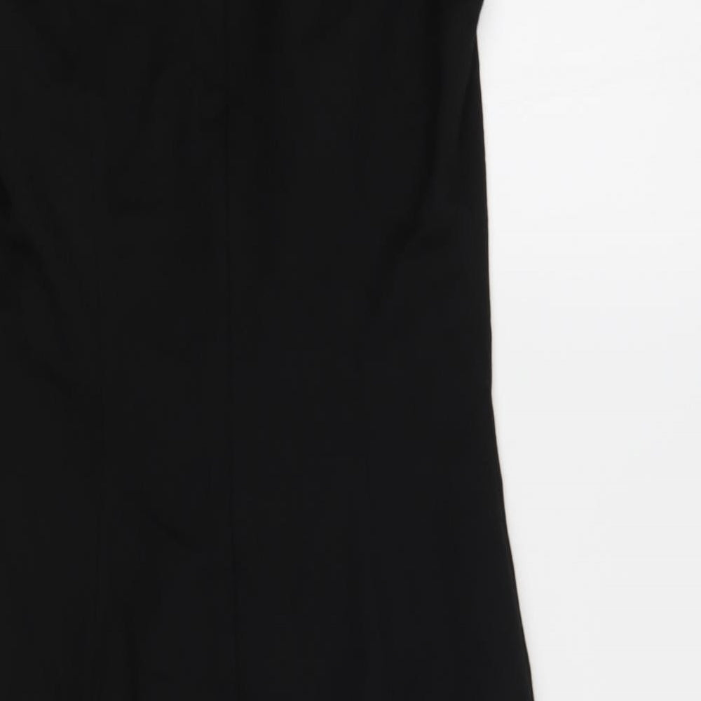 NEXT Womens Black Polyester Pencil Dress Size 8 Boat Neck Zip