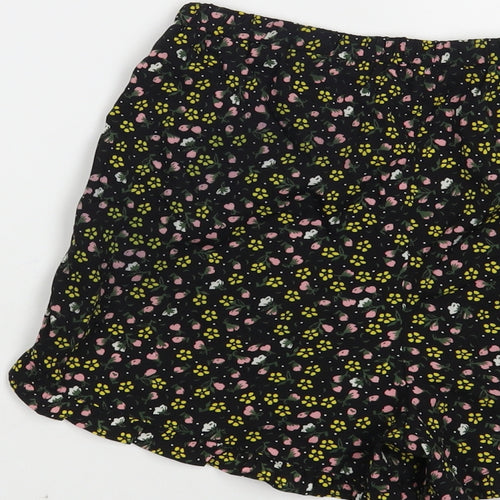 Primark Girls Black Floral Polyester Bermuda Shorts Size 12-13 Years Regular