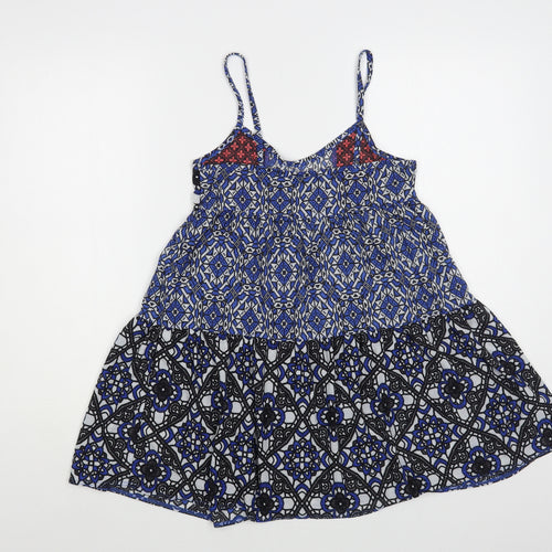 Topshop Womens Multicoloured Geometric Polyester Camisole Blouse Size 6 V-Neck