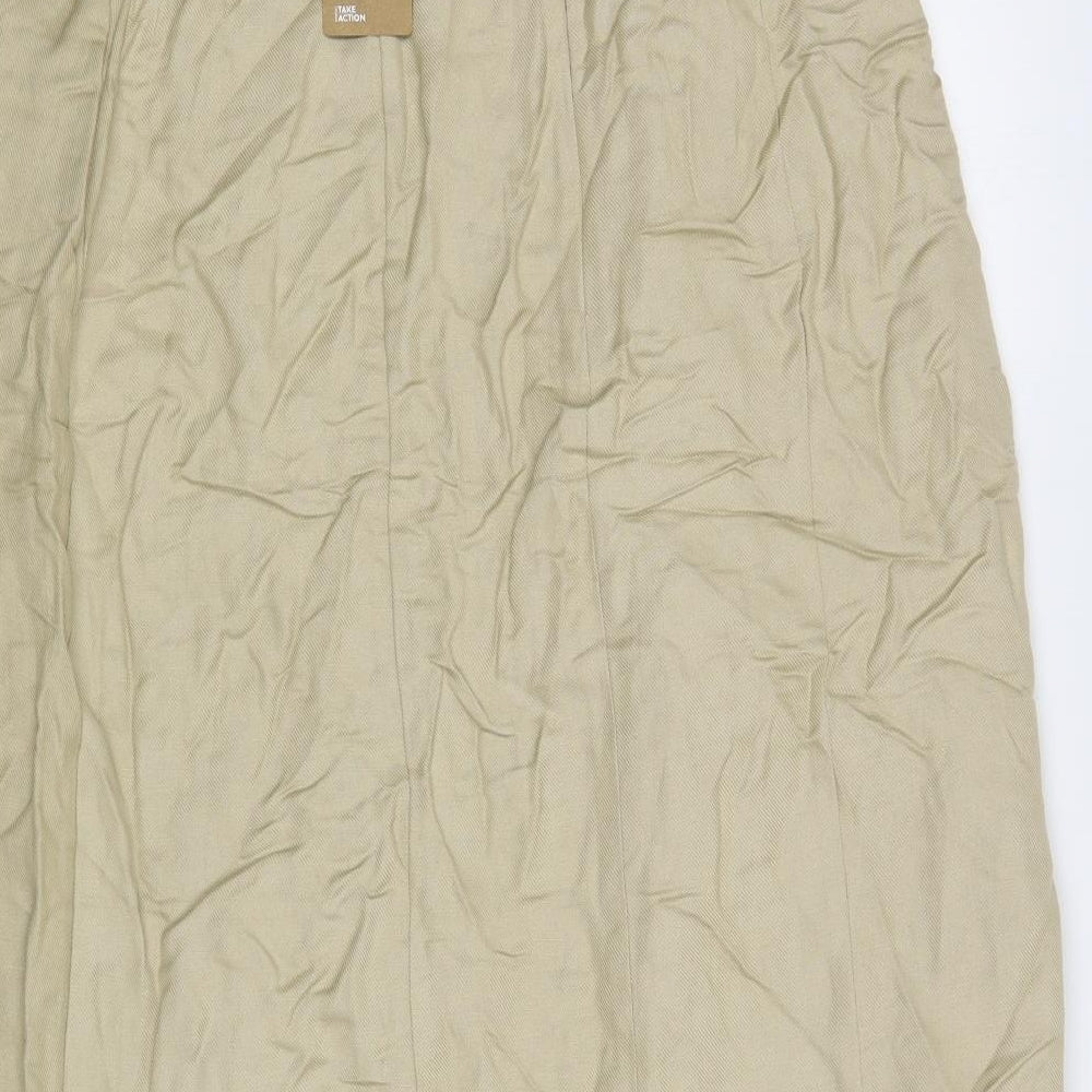 Mango Womens Beige Viscose A-Line Skirt Size 14 Tie